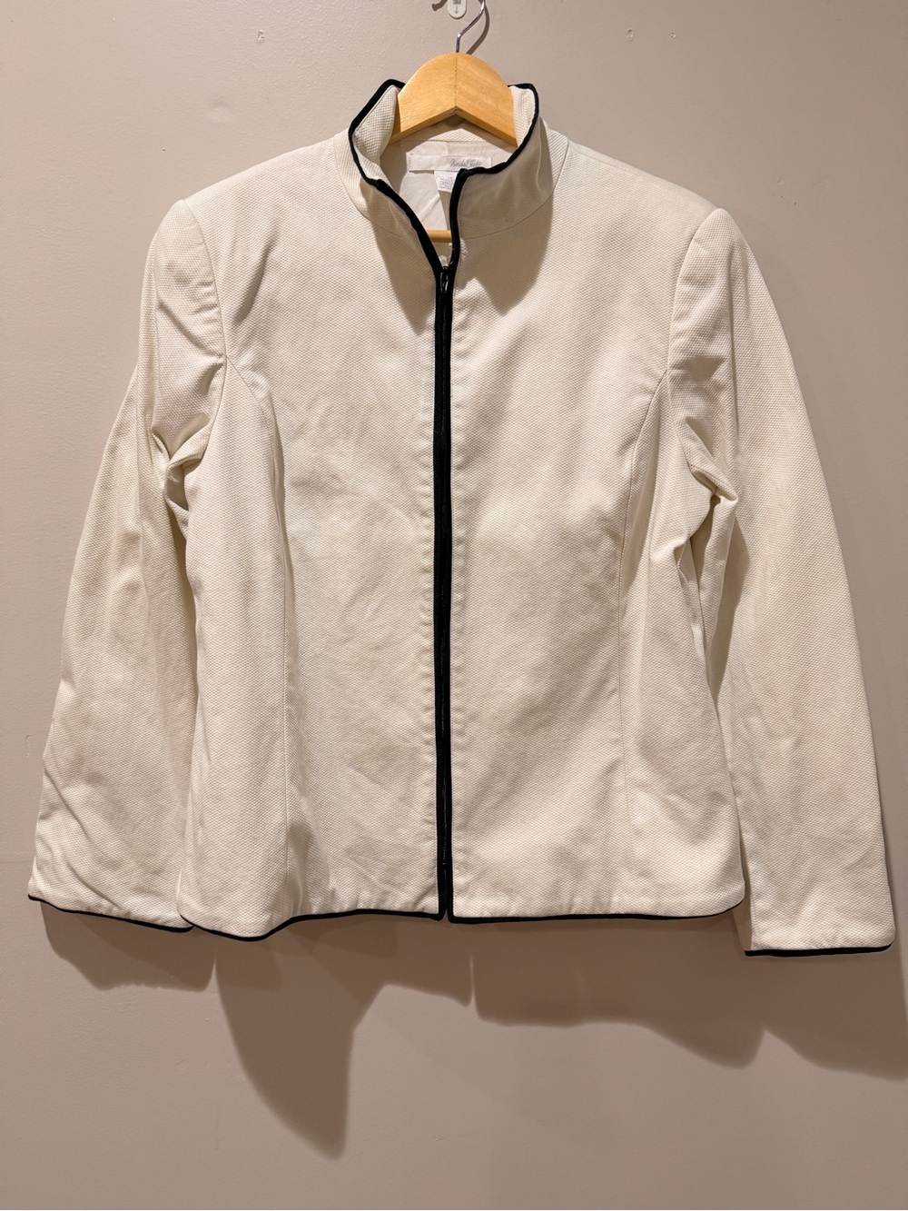 Contrast Trim Jacket Coat Vintage Retro Classic Quiet Luxury Country Side Chic